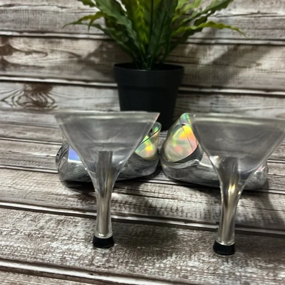 LEI Women's Clear and Silver 2 inch  Heels Size 8.5 - Picture 10 of 12